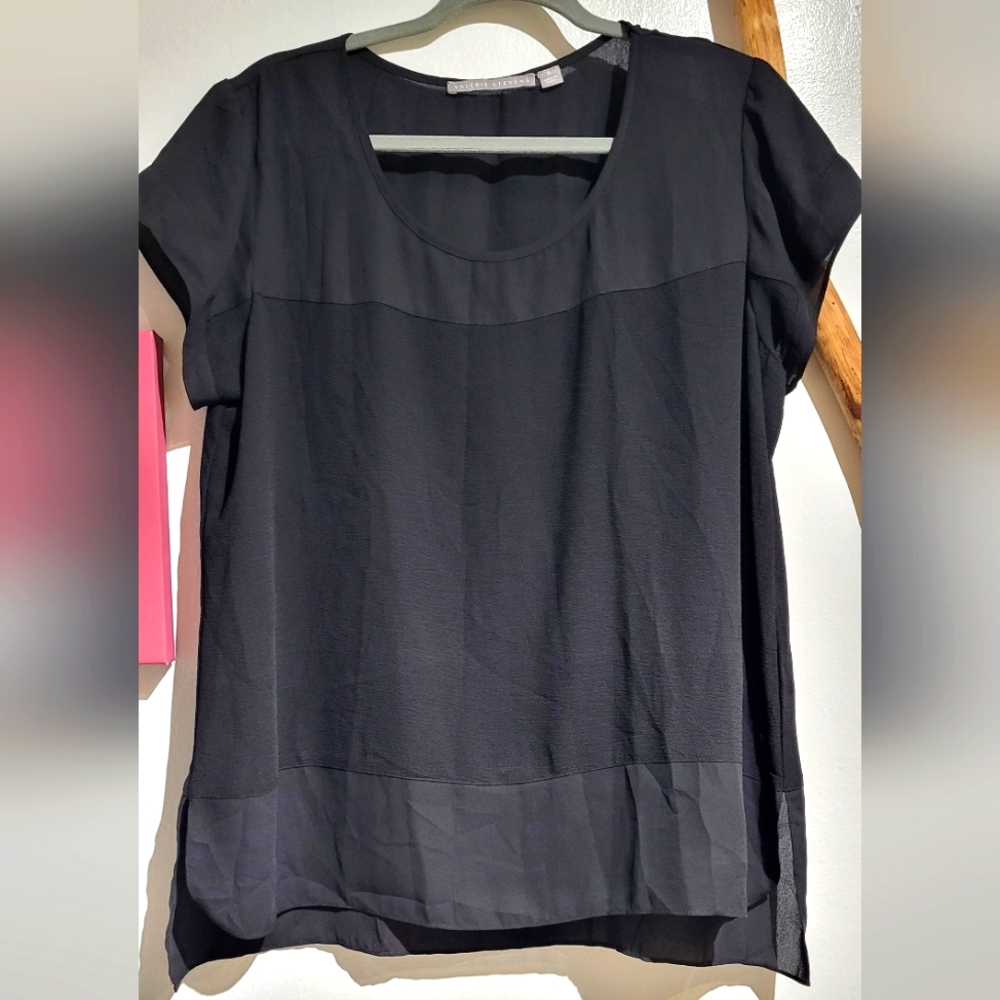 Valerie Stevens Black Sheer Blouse